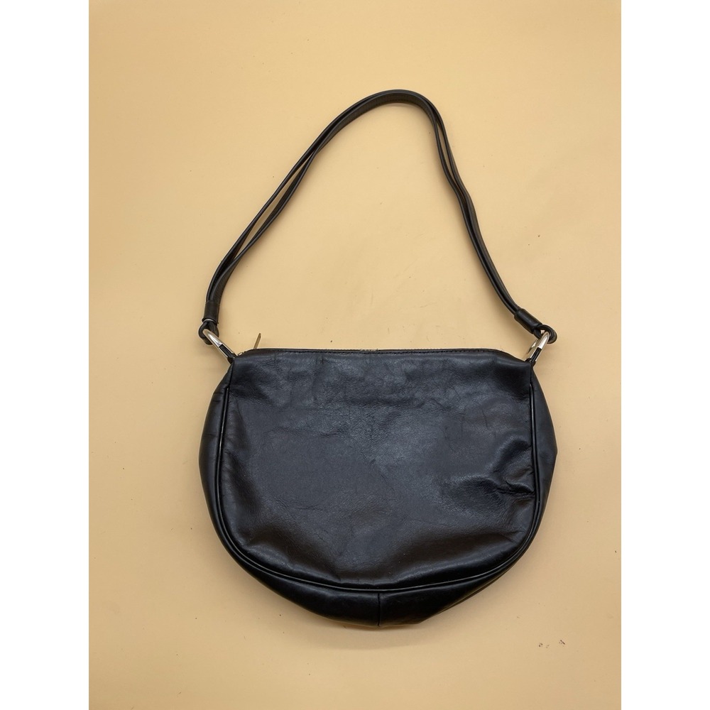 Vintage Etra 1960's Black Leather Purse Handbag Clutch With Shoulder Strap‎